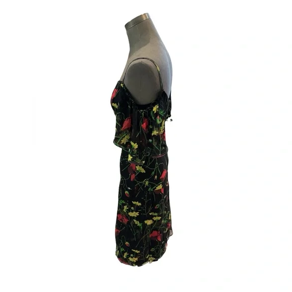 Jason Wu Grey Off-ShoulderFloral-Print Silk Chiffon Dress 4$595